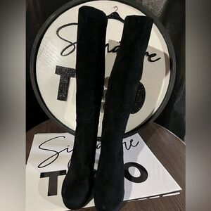 Steve Madden Marcello Black Suede Boots New Size 11